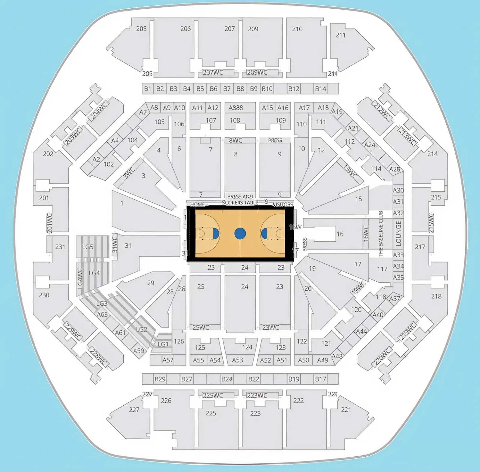 Barclays Center Seating Chart with Seat Numbers and Row