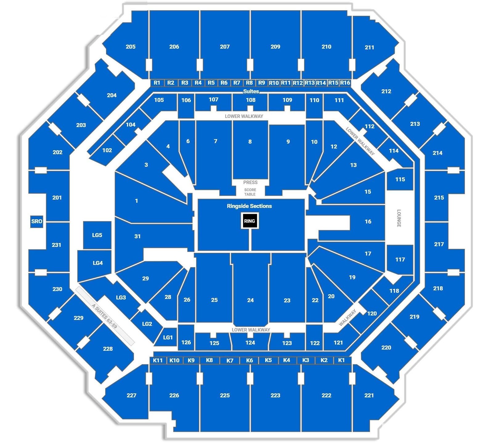 Barclays Center Seating Plan with Seat Number and Row