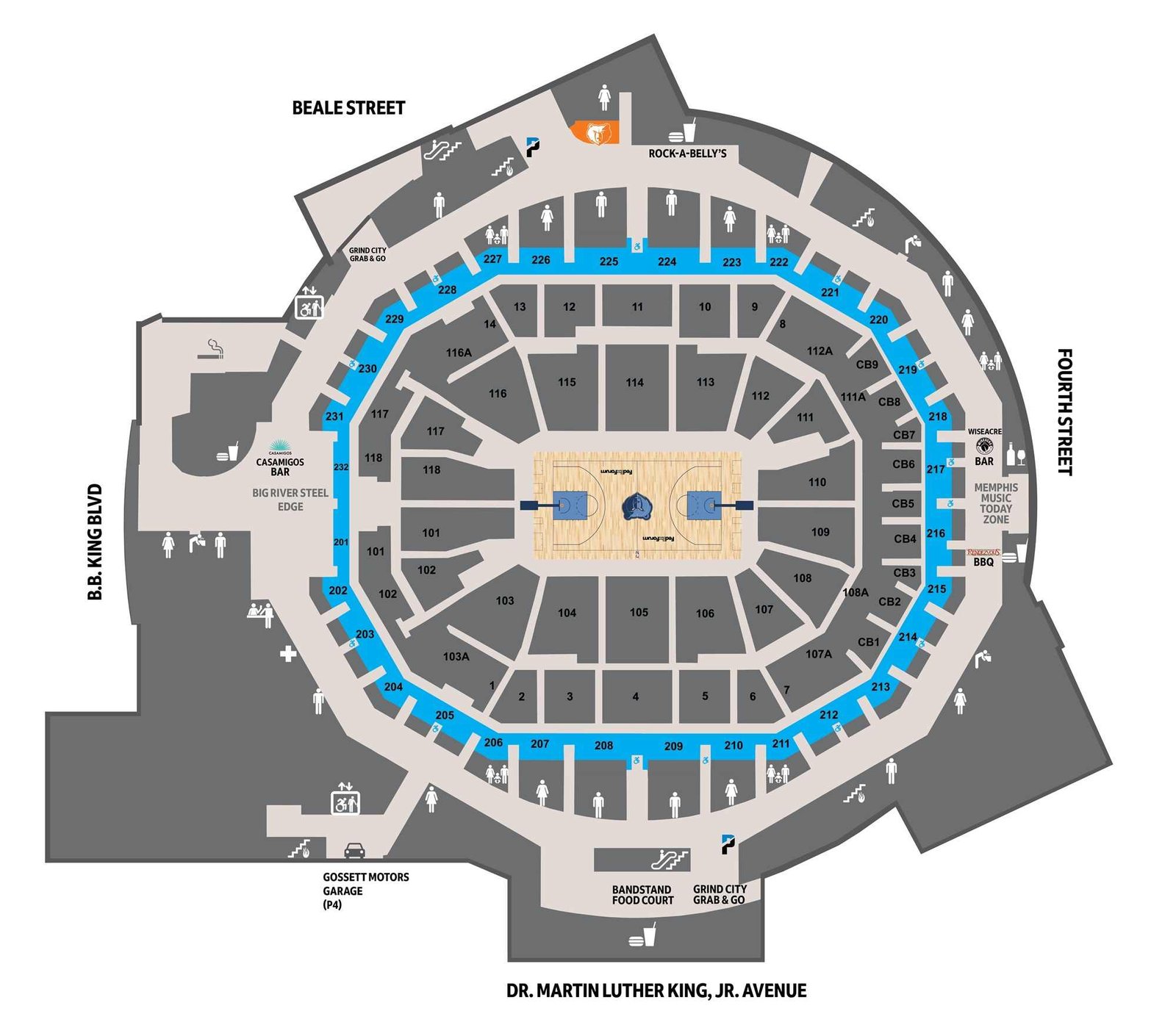 Seating Chart of FedExForum Terrace Level