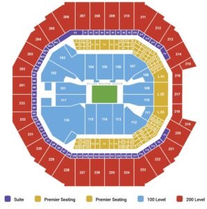 Spectrum Center Seating Chart with Seat Numbers and Rows