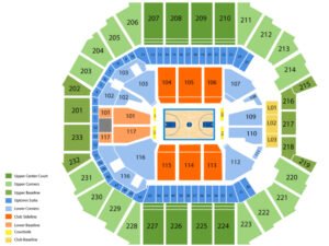 Spectrum Center Seating Chart with Seat Numbers and Rows